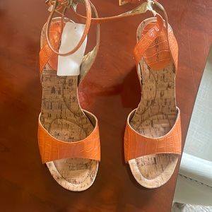 Orange Bandolino wedge sandals. Good condition